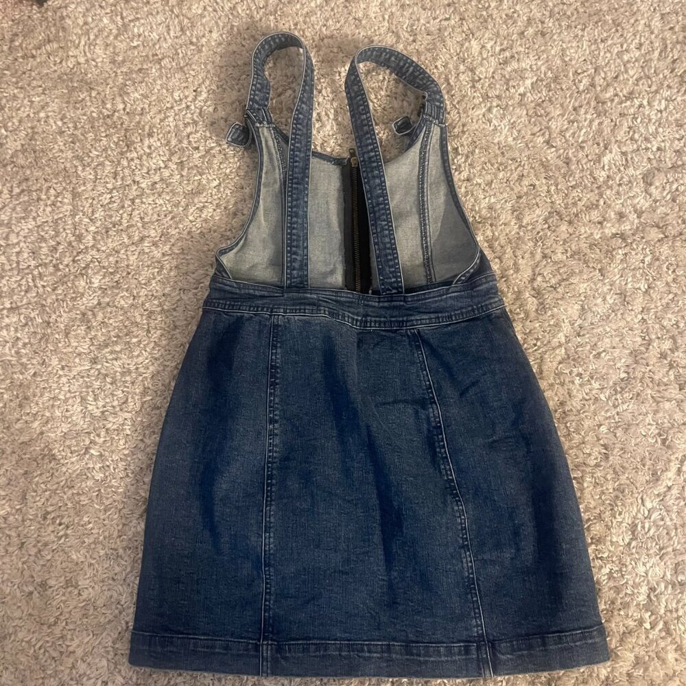 PacSun Zip-Front Denim Pinafore Dress Size M - Picture 9 of 9